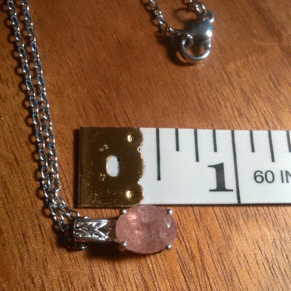 Cherry Tanzurine Sterling Silver Pendant Stainless Steel Necklace - Picture 5 of 12